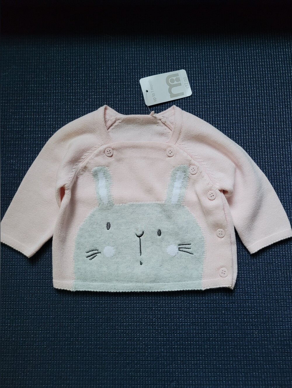 Mothercare Baby Bunny Knit Cardigan - Light Pink Newborn NWT